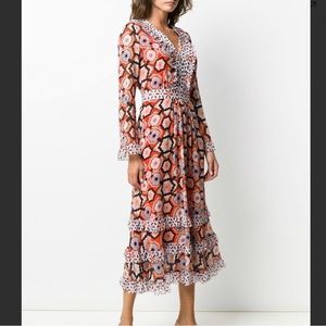 Temperley London Crochet Print Silk Dress, US4, NWT
